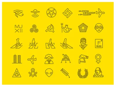 Conspiracy icons conspiracy icons illustration