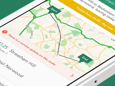 Journey detail screen ios 7 iphone journey planner map trains uk