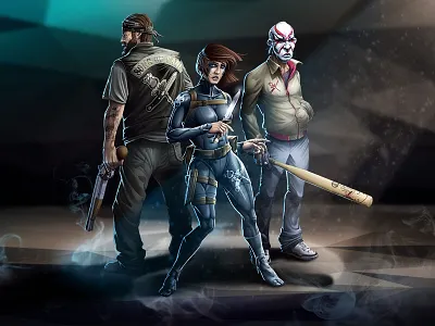 Gang "Parrain de la Ville" character charadesign dune dunedzn game gang illustration knife mask painter shotgun sketch