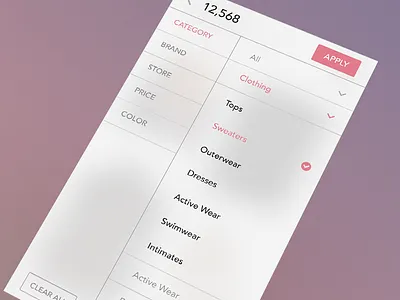 StyleSpotter app Filter app clean fashion filter ios iphone navigation transparent