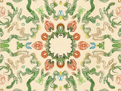 Forestflake bumblebee colors digital illustration flowers illustration snowflake
