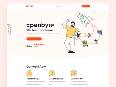 Openbyte / Homepage branding design figma graphic design illustration kody mascot software ui