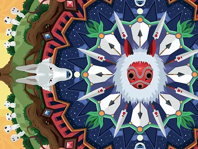 Mandala - Princess Mononoke Theme design graphic hetic illustration mandala princess mononoke