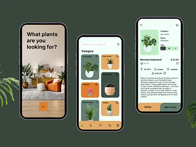 Alava plant e-commerce app animation app cart components design ecommerce graphic design online shop plant app plants product design products ui