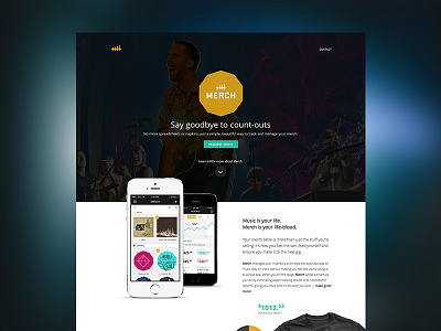 Merch Teaser Site app data graph ios7 launch layout merch music open sans stratum teaser web