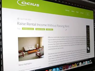 Ocius Blog article blog clean simple ui web