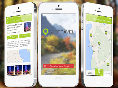 Geo App 7 flat geo green ios iphone map minimal simple splash