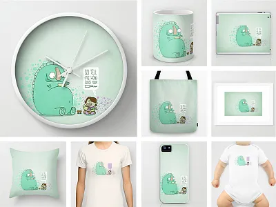 Monsters on Society6 drawing girl ink monster shopping sketchbook society6