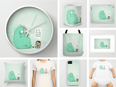 Monsters on Society6 drawing girl ink monster shopping sketchbook society6