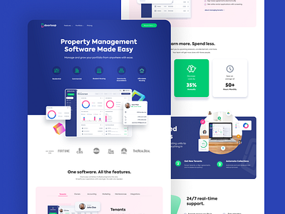 Property Management Landing page adobe xd creativerafat crm figma landing page maxrafat property software ui web app website wordpress