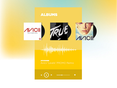 Freebie UI Player cd dj gradient minimal music player ui vinyl wave yellow