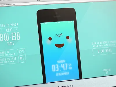 Bweeb Web alarm app application clock flat hipster illustration monster simple ui web wip