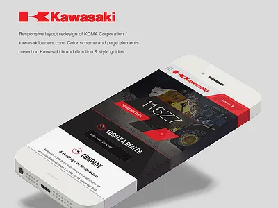 Kawasaki Wheel Loaders Redesign branding heavy machinery kawasaki mobile redesign responsive web design wheel loaders