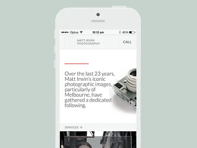 Photographer Mobile Site - Concept adaptive android images iphone layout lens mobile nexus 5 photography scrolling ux wip