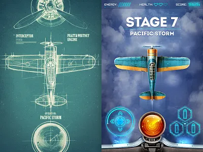 iOS Game / Arcade arcade button game glass glow ios ipad iphone metal navigation plane sketch