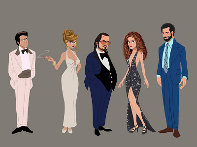 American Hustle american hustle character design film inspired illustration oscars 2014