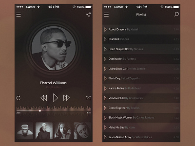 Freebie PSD: iOS7 Vintage Music Player app ios7 music player vintage