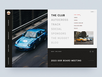 Golden Gate Region – Porsche Club Website clean clear design interaction landing landing page minimal ui web website design