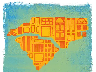 Doors & States carolinas doors editorial illustration states texture