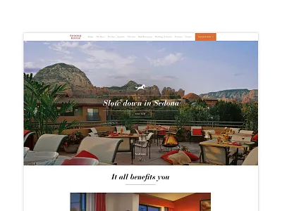 Sedona Rouge Hotel & Spa arizona booking buttons design hotel mountains navigation scenery sedona southwest spa website