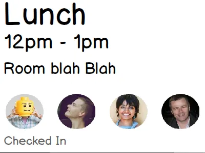 Meal Card for Activity Feed card mobile