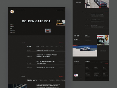 Golden Gate Region – Porsche Club Website clean clear design interaction interface minimal porsche ui web