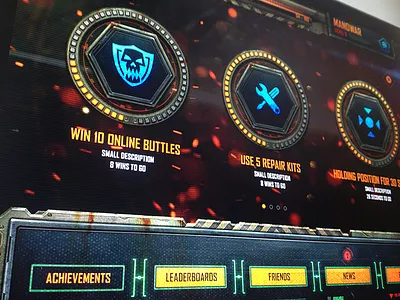 Robot Ui 2 achievements future game ios modern robot sparks ui