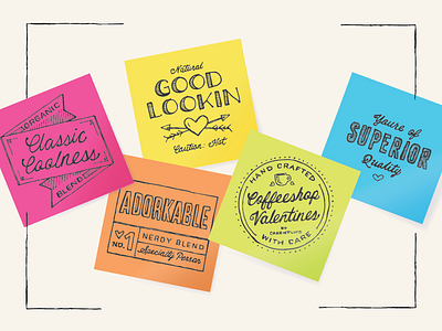 Coffeeshop Post-it Note Valentines awkward coffee coffeeshop post it printable valentines