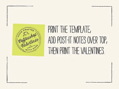 Post-it Valentines awkward coffee coffeeshop post it printable valentines