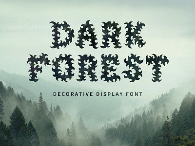 Dark Forest Decorative Display Font decorative font display font font font design halloween font horror font metal metal font typography typography design