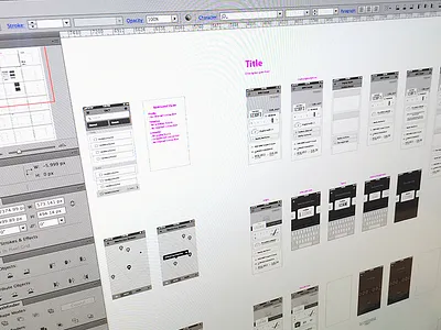 Wireframes Spread automatic flow gray interaction ios iphone mobile sketch storyboard ux wireframes