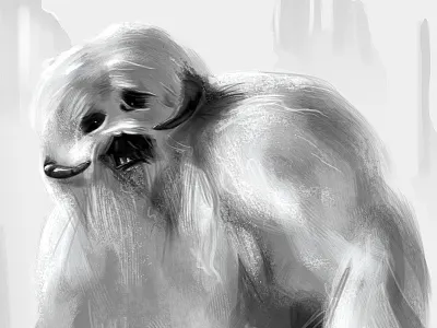 Yeti Wars black and white scribble speed paint star wars yeti