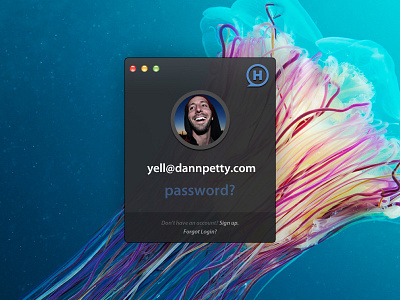 HUM Login avatar chat email interface login mac app messenger password ui username ux