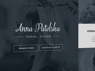 Hairdresser homepage big dark grid photo responsive web web design webdesign website