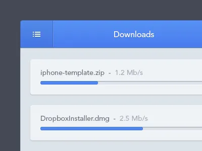 Downloads - Rebound app design icon menu mobile nav progress ui ux widget