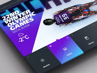 Weather Dashboard / Global Outlook / Sport app dashboard flat gradient olympics photoshop russia sochi sport ui ux weather