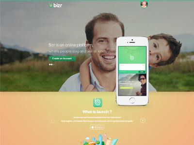 App Web app clean color flat iphone navigation slider ui website