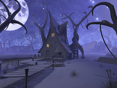 Night House 3d house moonlight practice seven