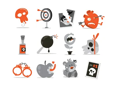 Dark side of Valentine's day cartoon valentines vector