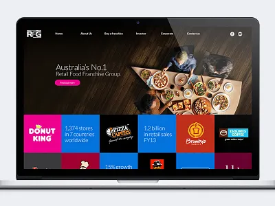 Retail Food Group bakery coffee donut food franchise homepage pizza responsive retail ui ux website