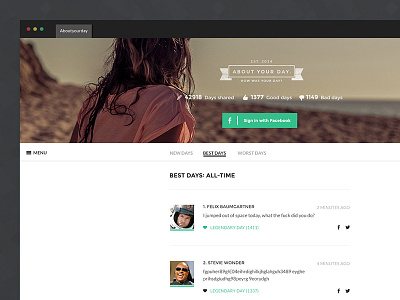 About your day - Hackathon comment hackathon social ui webdesign