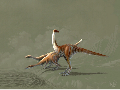 Dino paint practice brown coastline davey baker digital art digital artist dinosaur green illustration orange painter spring hill wacom