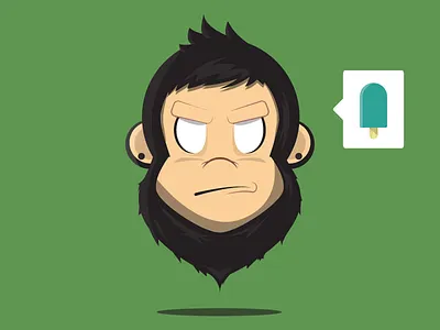Floating Monkey Face animal character chimp cute digital eyes face hair head illustration illustrator monkey