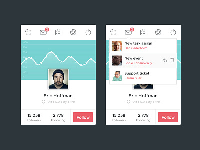 UI Freebie activity chart clean dashboard follow freebie profile psd simple