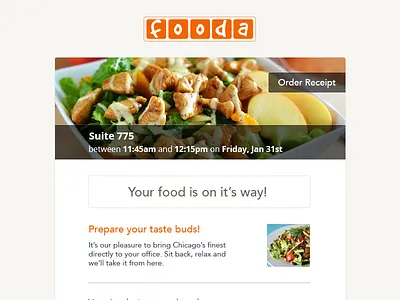Fooda Email Receipt email food psd receipt