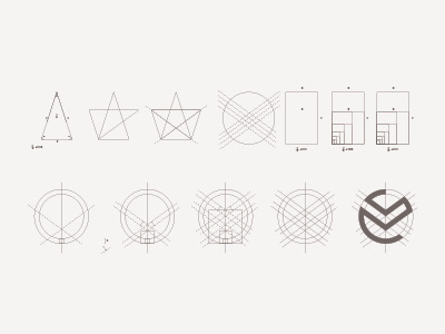 Golden ratio in brand mark Long Van Group aluminium auto brand mark construction golden ratio grid industrial logo long van group process symbol vietnam