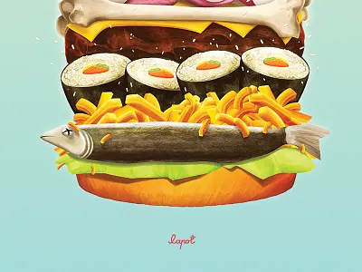 Eat The World a as attached bunch hamburger of random things