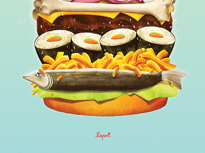 Eat The World a as attached bunch hamburger of random things