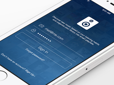 Music App Login app interface ios ios7 iphone login mobile music ui