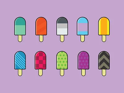 Patterned Popsicle Delight color cute food frozen fruit illustration palette pattern popsicle rainbow treat